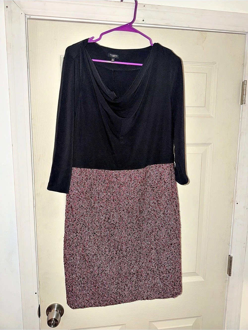 Talbots Petite Geometric Midi Dress Size 12P Like New